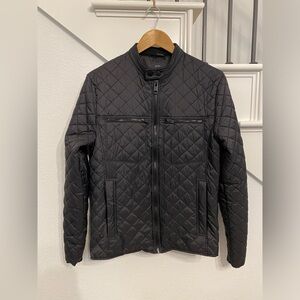Weatherproof Black Quilted Nylon Moto Jacket - Small